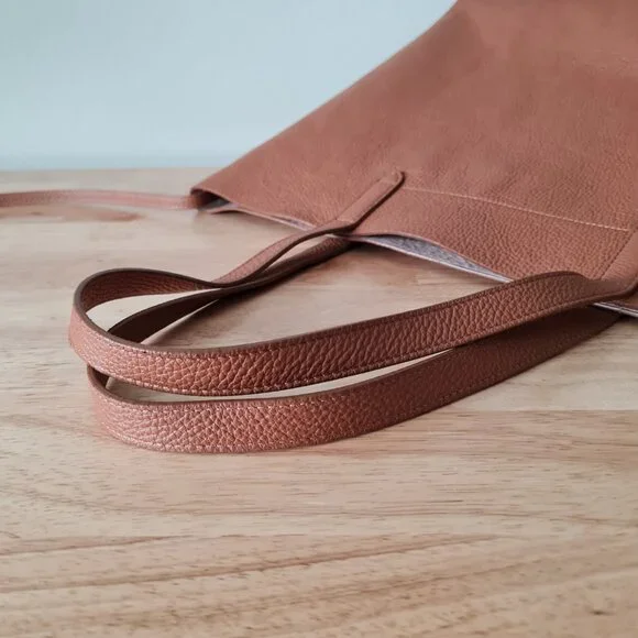 Cuyana Classic Large Structured Tote Rare Organizer Caramel Brown Leather - Picture 9 of 15